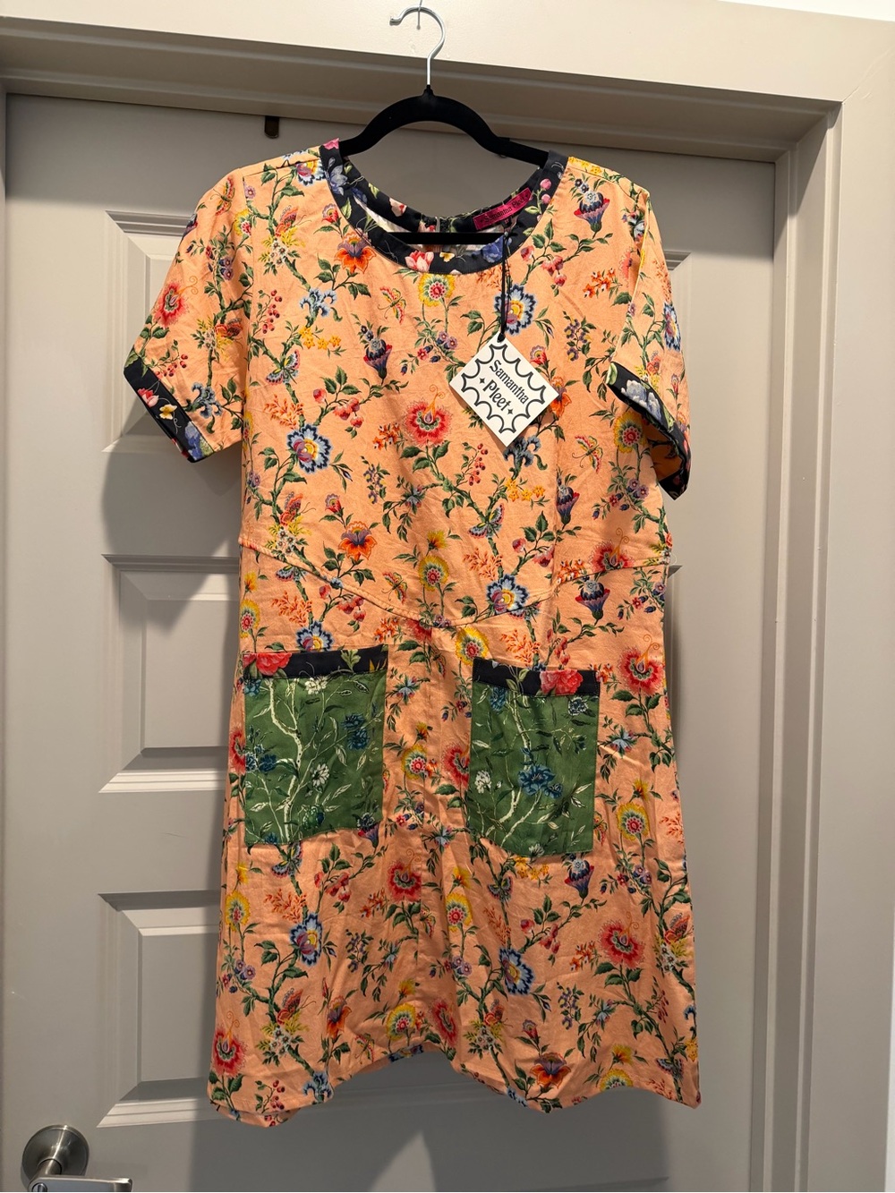 NWT Samantha Pleet Beacon Dress - Pink Wallpaper Print